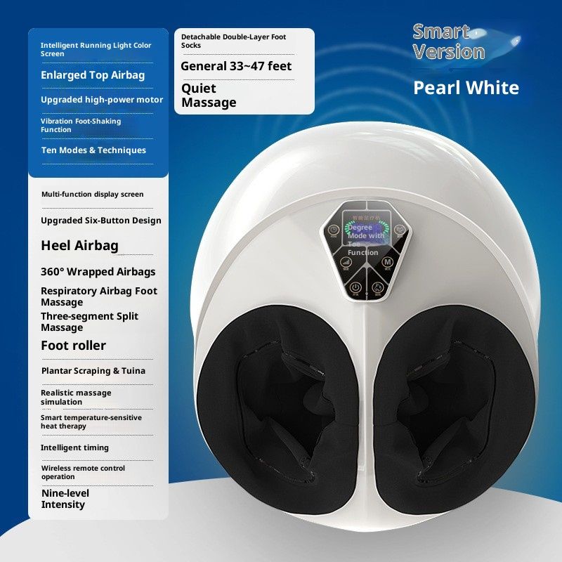 Massaggiatore automatico per piedi con calore e compressione dell'aria - Impastamento Shiatsu per il relax a casa, telecomando_voghion.com