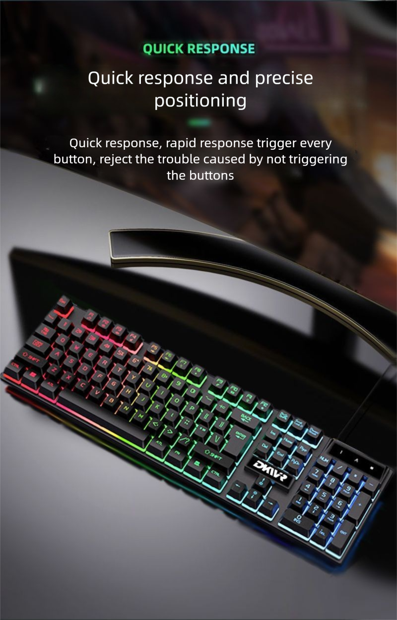 Wired Set Computer Mechanische Gaming Membran Tastatur Maus Leuchtende Peripherie_voghion.com