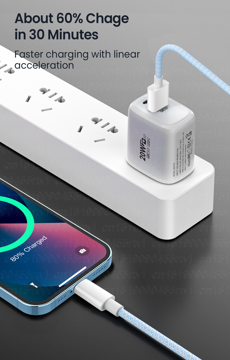 Câble de chargement rapide USB 2,4 a, cordon de chargeur de téléphone portable tressé en Nylon pour iPhone 14 13 12 11 Pro Max XS 6s 7 8_voghion.com