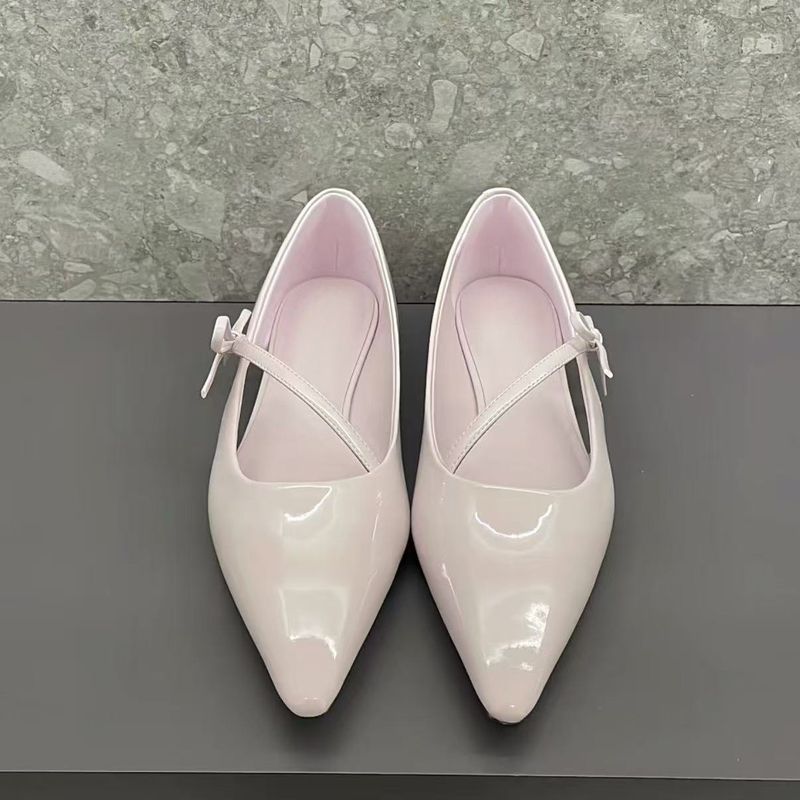 CHENGMAIZU25 Herbst Neue Schleife Bequeme Flache Spitzschuh Damen Flats K-70381133_voghion.com