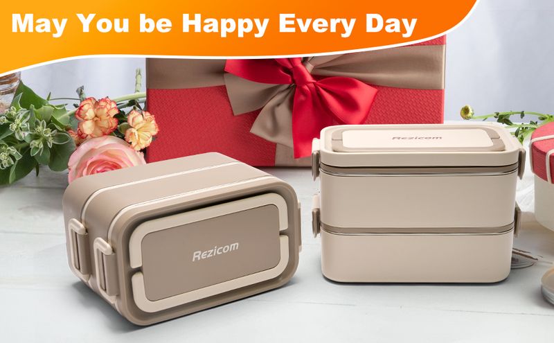 Bento a prova di perdite da 2 litri - Contenitore per il pranzo a doppio strato_voghion.com