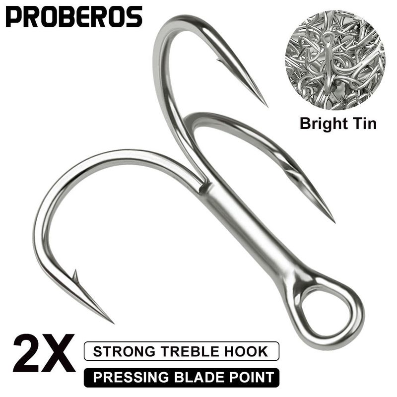 Lure Treble Bright Tin Fish With Barbs Triple Anchor Double Reinforced High Carbon Steel Bait Hook Fishing Gear_voghion.com