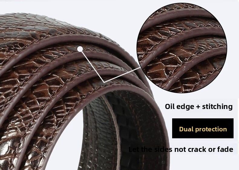 Men's Alloy Automatic Buckle Cowhide Fashion Crocodile Pattern Business Casual Belt Special Offer_voghion.com