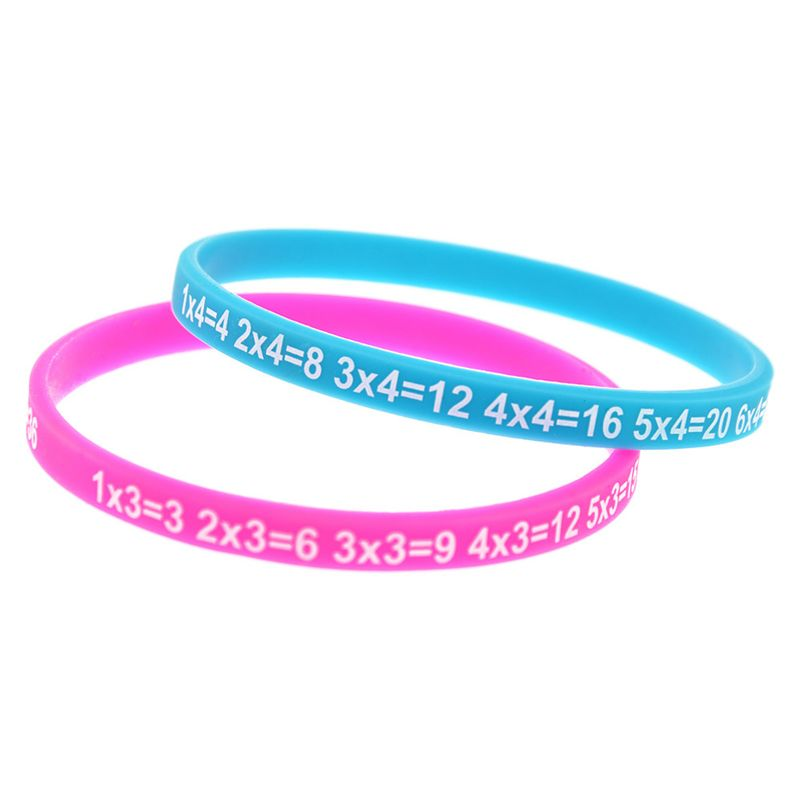 12 Colors Stretch Unisex Silicone Multiplication Table Wristbands for Christmas_voghion.com