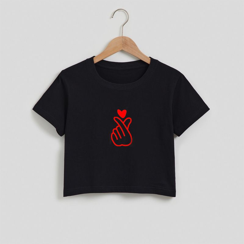 Hohe Taille Crop Kurzarm T-shirt Für Frauen 2024 Sommer Neue Slim Fit Gedruckt Baumwolle Top Bequeme Kleid Kleid Kleidung_voghion.com