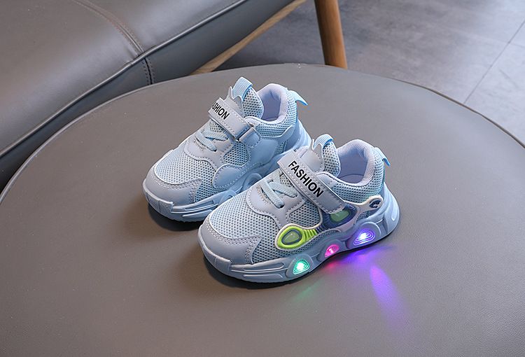Autumn Little Boy Mesh Breathable Soft Bottom Non Slip Luminous Sports Running Shoes Girls Casual Toddler Shoes Trendy_voghion.com