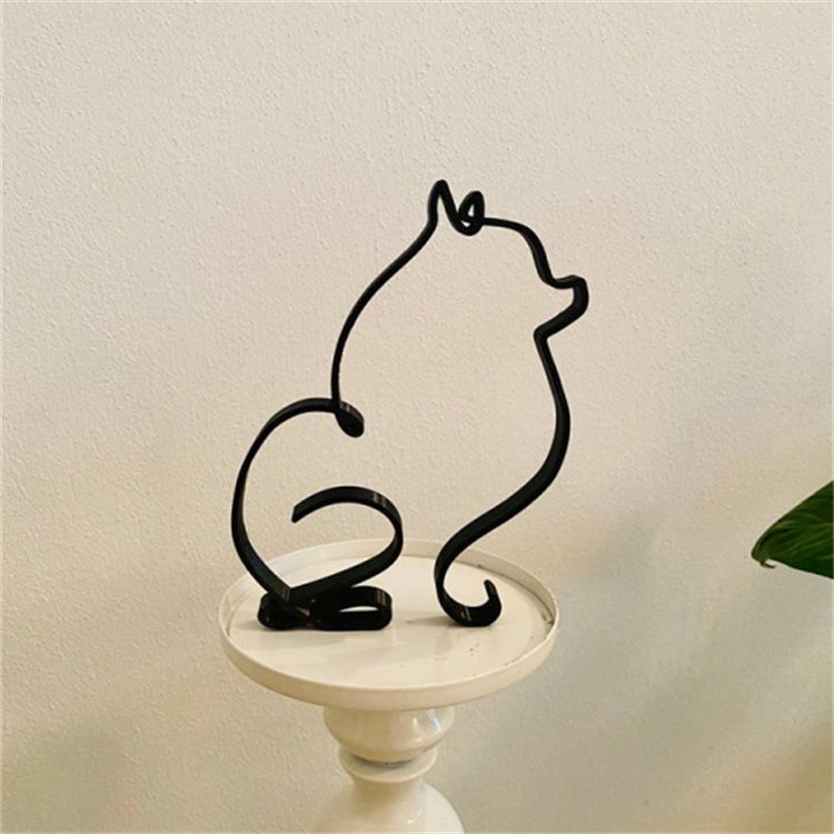 Păpușă Pomeraniană stație independentă MinimalistArtsculpture câine artă minimalistă sculptură animală ornamente_voghion.com