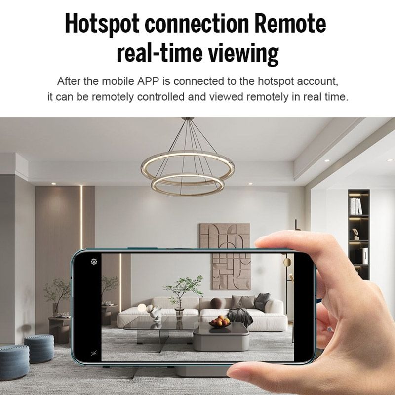 X10 HD infrapuna öise nägemisega mini WiFi-kaamera alusega (must)_voghion.com