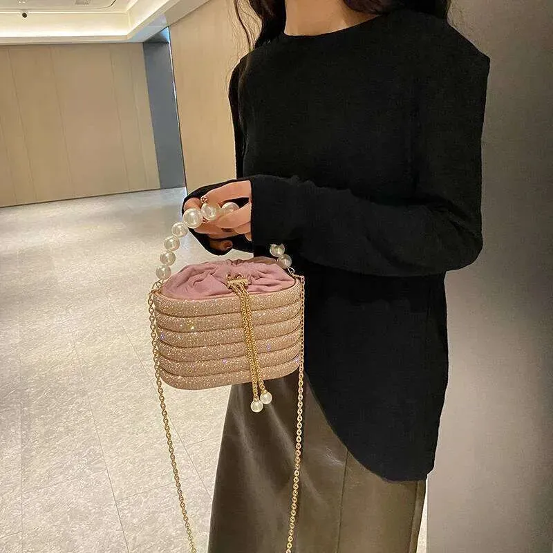 Elegante Abend-Clutch: Umhängetasche mit Perlenbesatz für Damen, Designer-Handtasche für Partys und besondere Anlässe_voghion.com