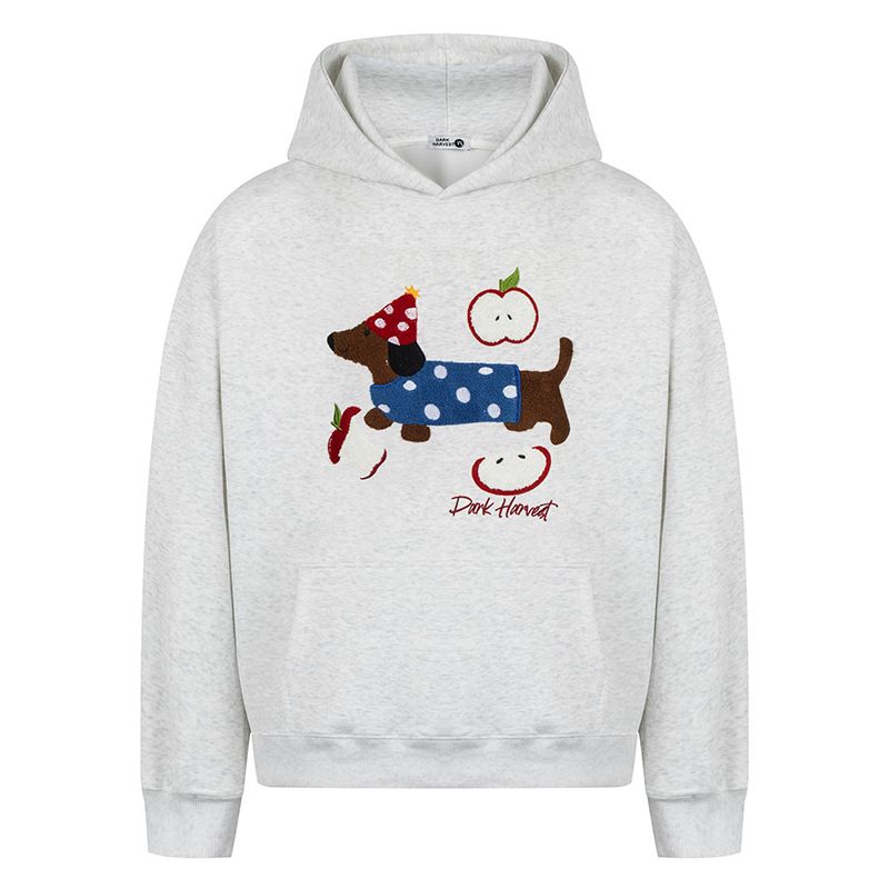 2025 New American Style Trendy Brand Puppy Towel Embroidered Hooded Sweatshirt Unisex Couple Versatile Jacket_voghion.com