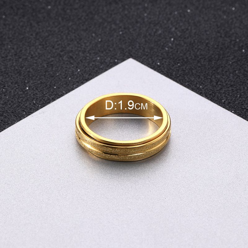 New stainless steel jewelry, 6mm frosted, with a rotating gold ring in the middle_voghion.com