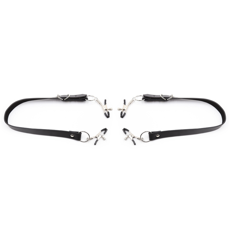 Bondage Restraint BDSM Wrap Around Thigh Spreader Correas separadoras de labios con abrazaderas, Humillation Player_voghion.com