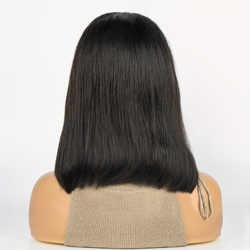 200 % 13 x 4 Echthaar-Perücke, kurze, gerade Bob-Schnitt-Perücke, 200 % Dichte, 13 x 4 Spitzenfront-Echthaar-Perücke, natürlicher Haaransatz mit Babyhaar_voghion.com