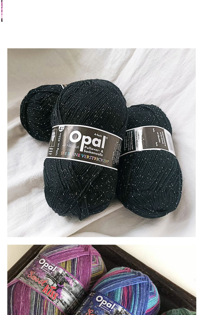 Opal Strumpfgarn geflochtenes Garn importiertes Strumpfgarn elastisches handgewebtes Wollverdickungsgarn_voghion.com