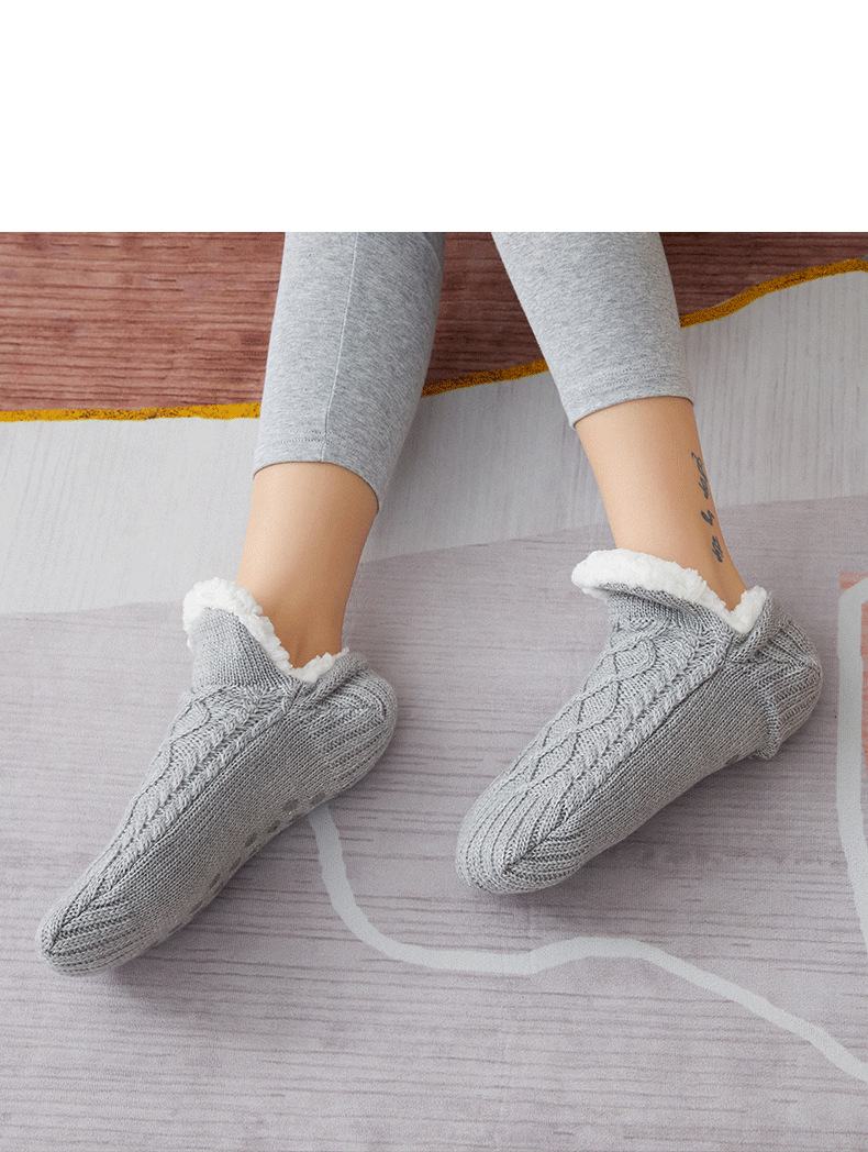Unisex skarpetki plus aksamitne grube zimowe damskie skarpetki dla dorosłych klej do spodni dla dorosłych ciepłe skarpetki domowe skarpetki męskie ochraniacze na buty_voghion.com