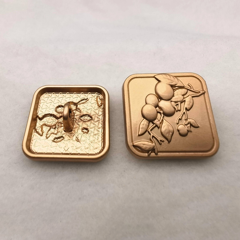 6pcs Square Metal Buttons, Electroplating Process, Clothing Decorative Button Cufflinks, Can Be Used For Coats, Suits, Shirts, Pants._voghion.com