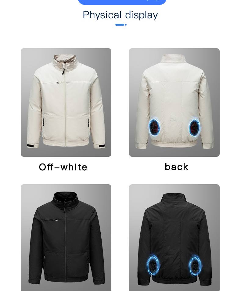 Kühlende Arbeitsjacke für Herren mit eingebautem Ventilator, wiederaufladbar, Sicherheitsarbeitskleidung für den Sommer zum Schweißen und Bauen – atmungsaktive Kleidung zum Wärmeabbau_voghion.com