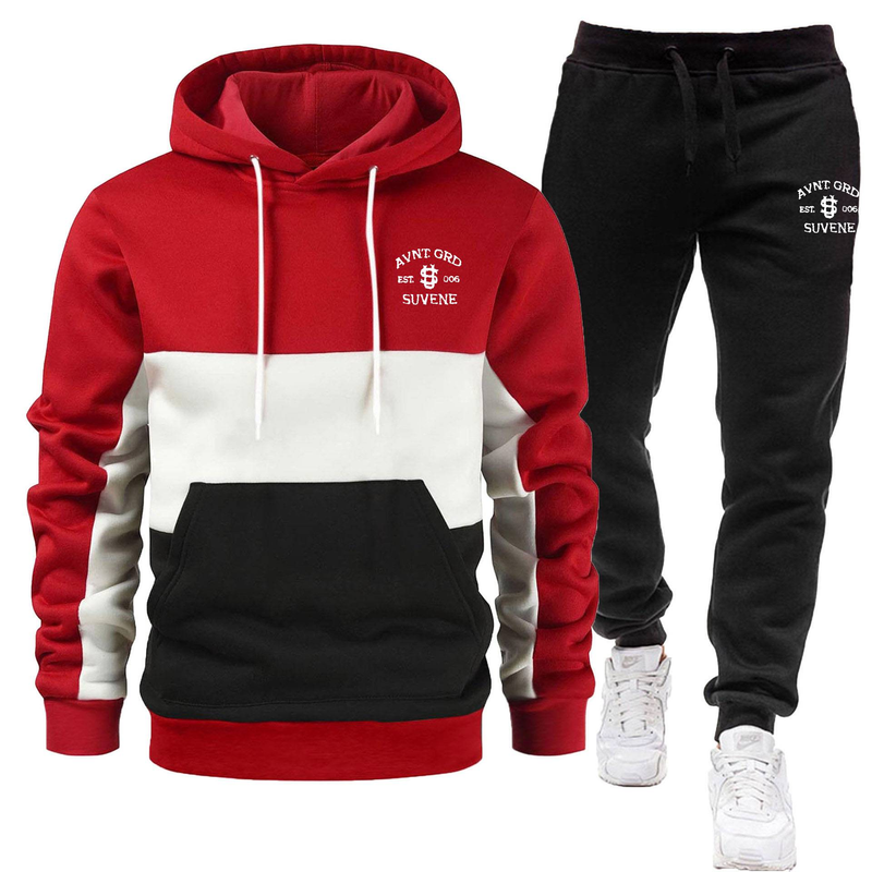 Conjunto de sudadera con capucha y estampado Y2K para hombre: traje urbano extragrande con detalles reflectantes | Conjunto unisex a juego_voghion.com