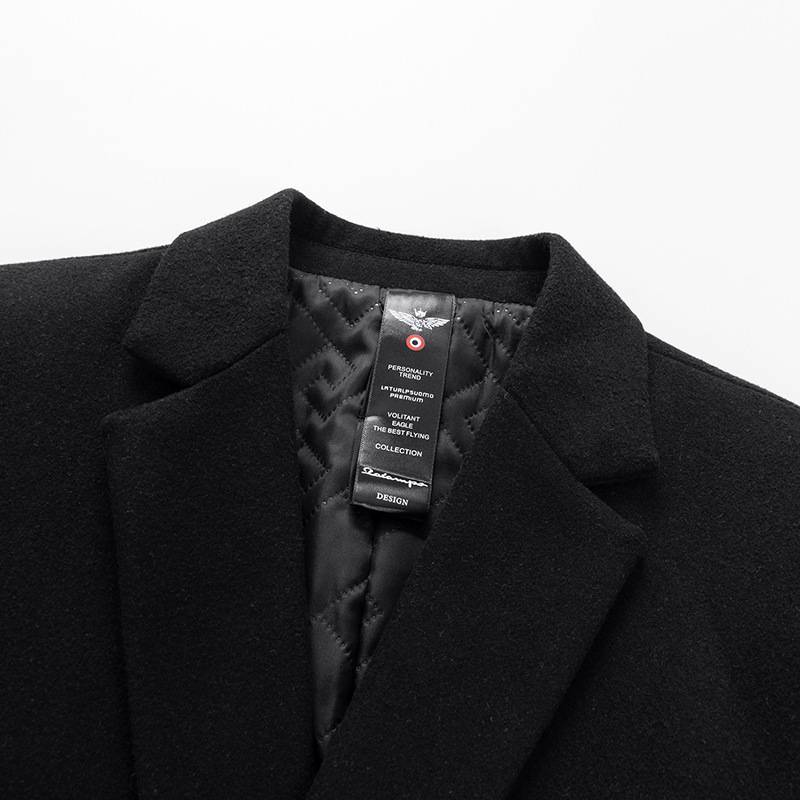 Men's Wool Blend Overcoat - Mid-Length Single-Breasted Peacoat For Business Casual & Winter Wear_voghion.com