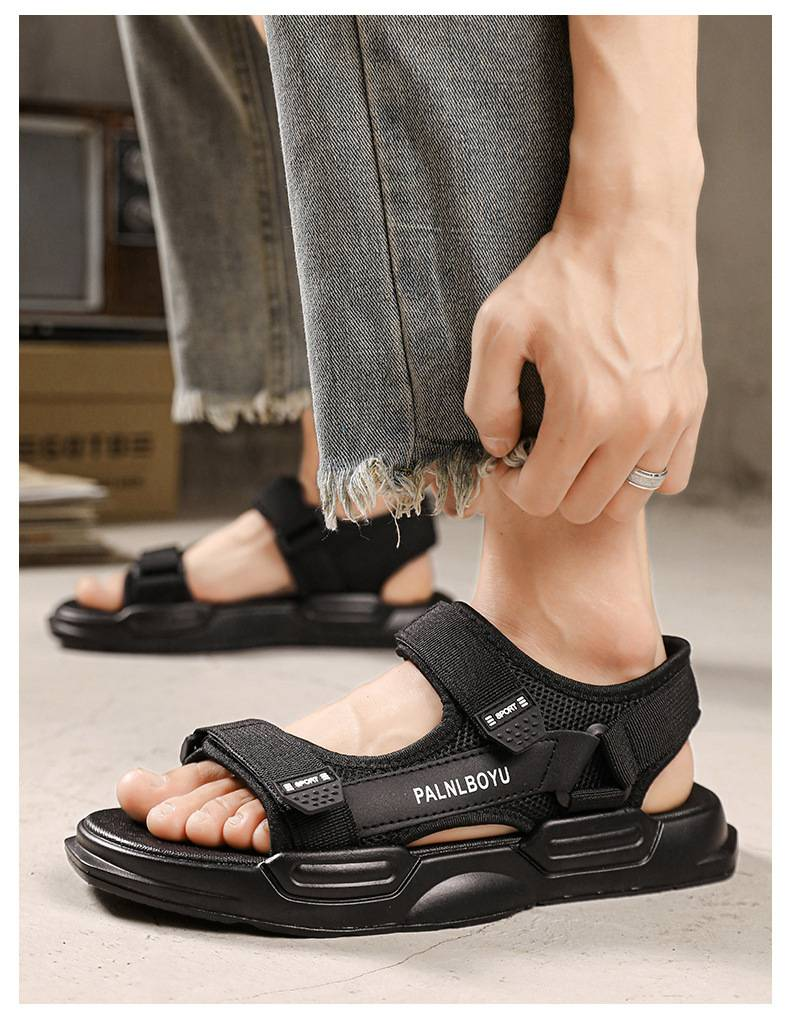 Herrensandalen, Neuer Stil Im Jahr 2025, Rutschfest, Dickbesohlte, Strandschuhe, Weiche Sohlen, Freizeitsport, Höhenvergrößerung, Sandalen Mit Hausschuhen_voghion.com