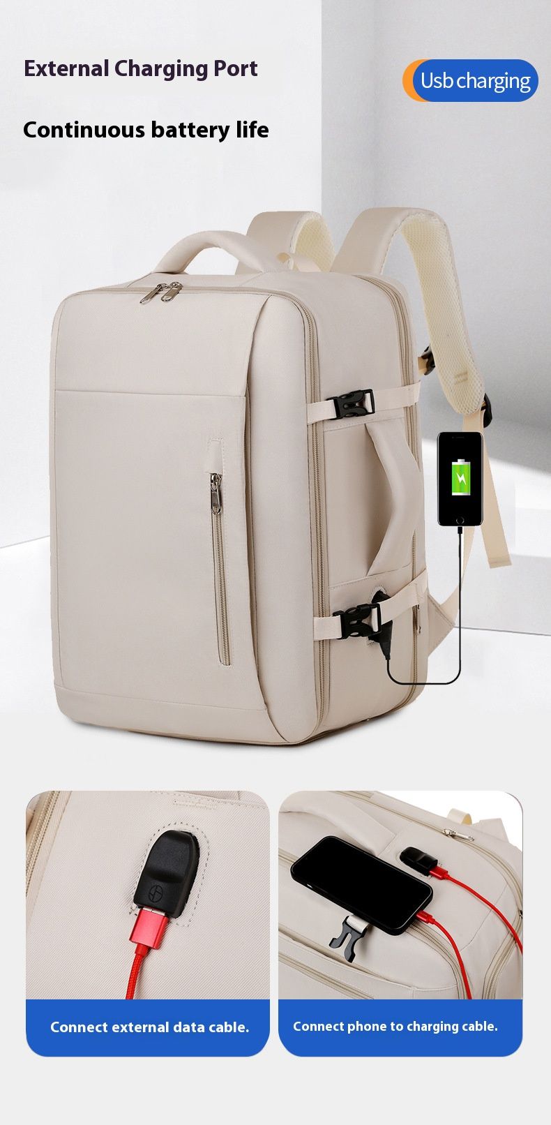 Stylish Multifunctional Backpack For Men And Women - Lightweight Waterproof Laptop Backpack With Oxford Fabric For Travel, Work, And Everyday Use_voghion.com