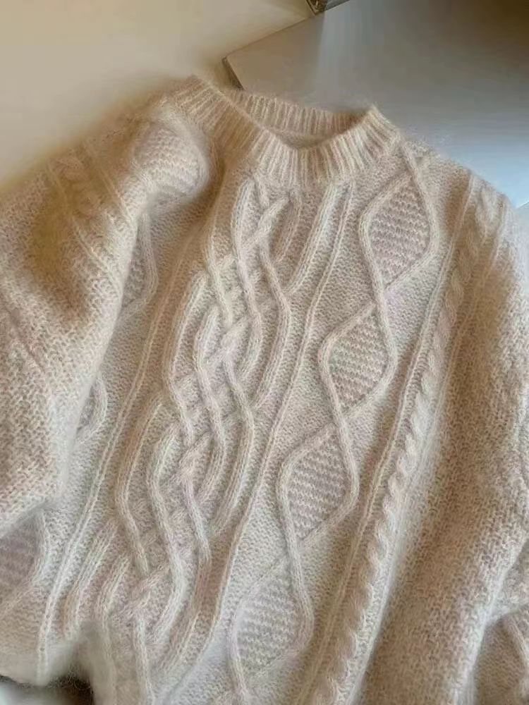 Maglione in cashmere spesso e morbido, stile pigro, 100% lana da donna, maglia autunnale e invernale per figure minute_voghion.com