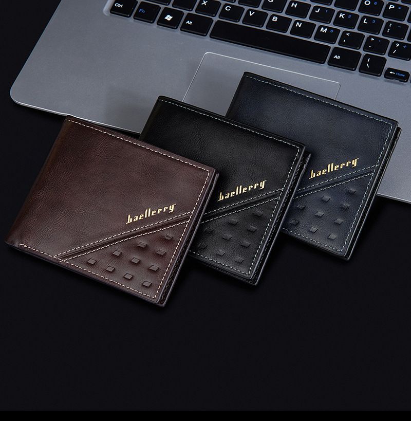 Men's Short Wallet Baellerry Retro Multi-card Open Wallet RFID Simple Wallet_voghion.com