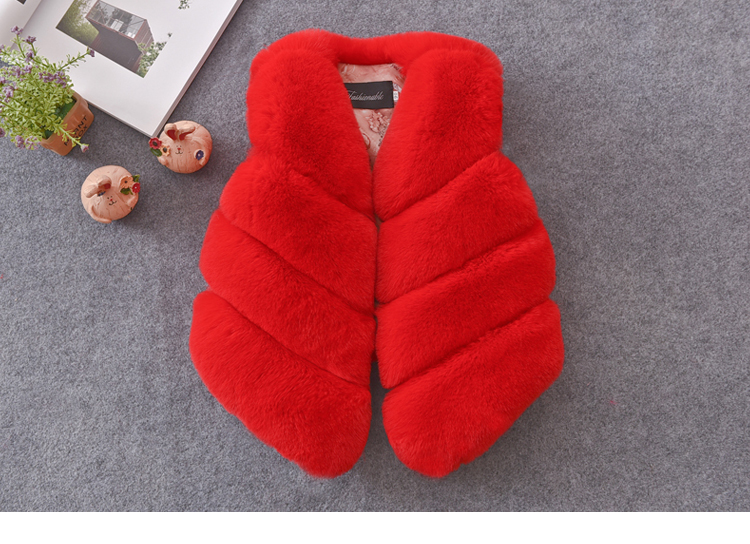 Kinderkleidung Kinder-Patchwork-Pelzweste für Jungen und Mädchen, extra dicke Pelzweste, Baby-Pelzimitatmantel_voghion.com