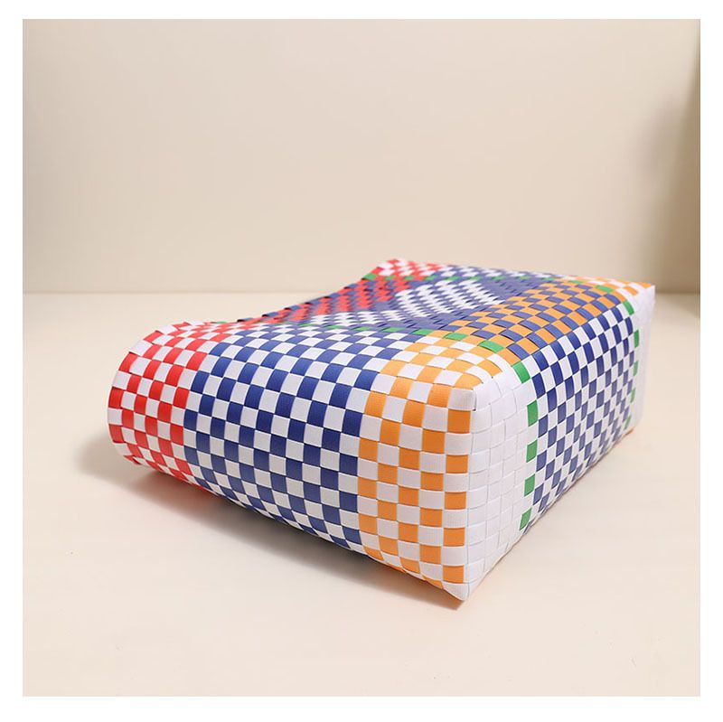 love plastic woven bag large capacity hand carrying vegetable basket high sense handbag all-matching bag for women_voghion.com
