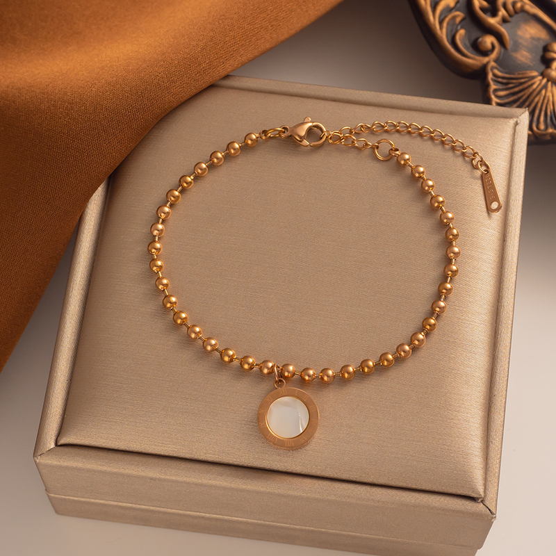 Koreanesch Versioun Armband Ronn Mark Réimescht Armband Damen Titan Stol plated Rosé Gold populär Accessoire Edelstahl_voghion.com