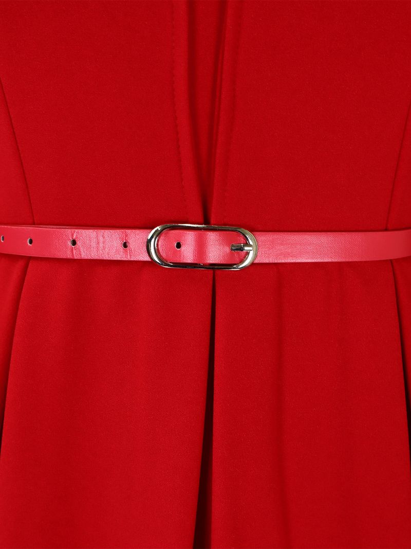 Women's Clothing V Neck Ruffled High Waist Slim OL Commuter Pencil Skirt_voghion.com
