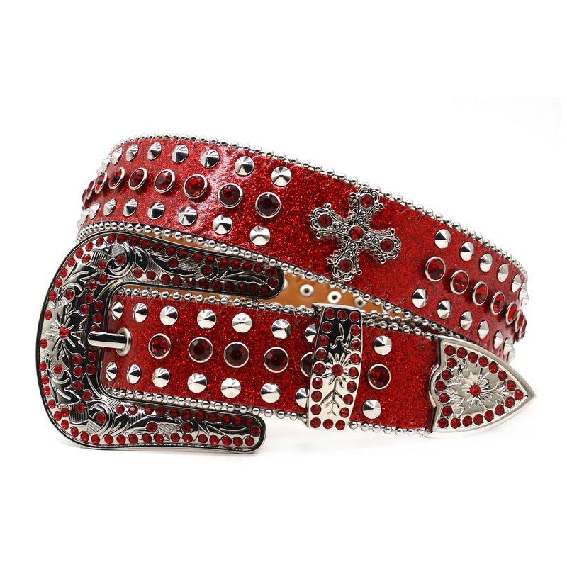 Ceinture pour homme ornée de strass et de cristaux, tendance mode européenne et américaine, style Y2K. Accessoires : ceinture pour homme._voghion.com