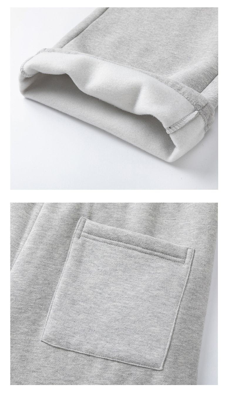 Pantaloni da jogging unisex con fodera in pile per l'inverno - Morbido misto cotone, vestibilità comoda, gamba dritta, nero/grigio scuro/grigio mélange_voghion.com