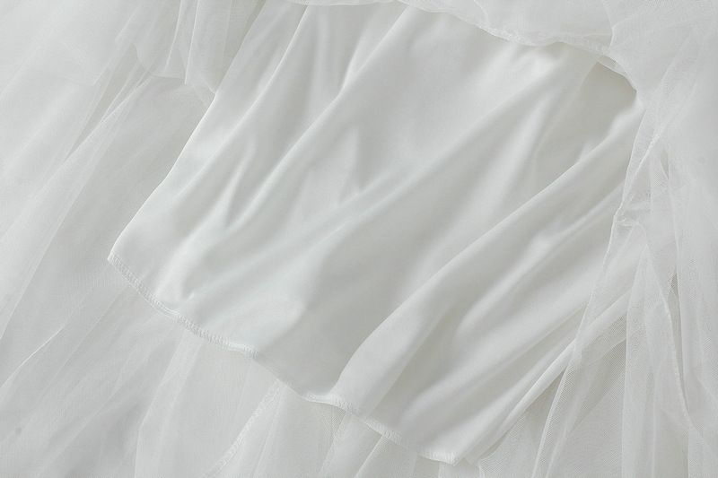 new autumn style temperament high waist slimming super fairy flower bud irregular mesh skirt female 8063_voghion.com