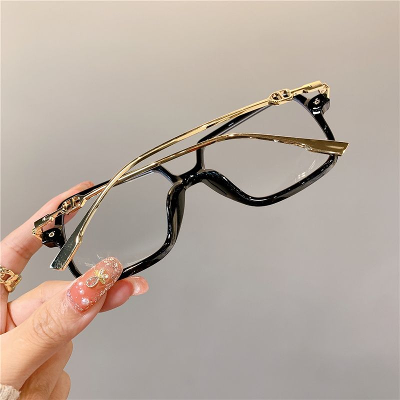 Fashion Fashion Oversized Square Eyewear Retro Women's Anti-blue Light Bloking Metal Frame Gla Trend Optical Computer_voghion.com