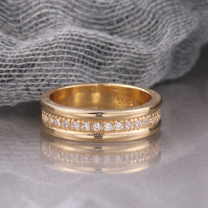Cao Shifeng, semplice anello in oro placcato in rame, alla moda_voghion.com