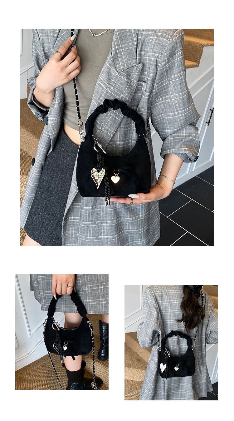 Borsa a tracolla monospalla versatile, casual e semplice, in pizzo, stile coreano Ins, 2025, nuova_voghion.com