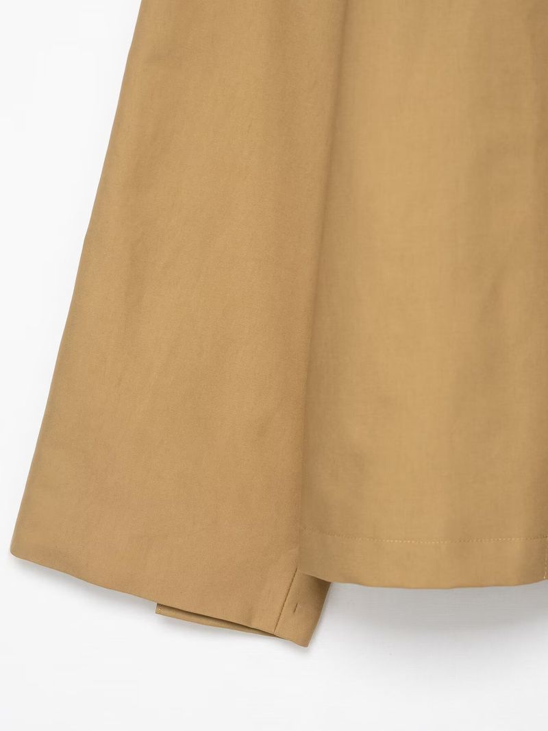 Women’s Oversized Trench Coat – Minimalist Short Jacket (Khaki, S-L, Polyester, Euro Streetwear)_voghion.com