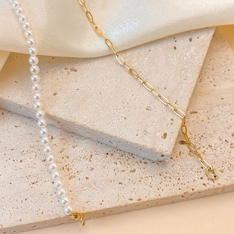 St. Delan Necklace Ins Style Jewelry Pearl Splicing Collarbone Chain_voghion.com