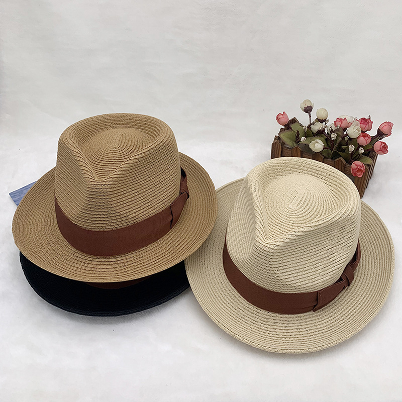 klassiska och fashionabla handvävda jazzhattar för män och kvinnor, solhattar, stråhattar, vår- och sommarhattar_voghion.com