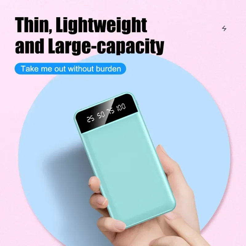 Power Bank portatile da 50000 mAh con display digitale a LED, batteria esterna con doppia porta USB per giacca con riscaldamento rapido_voghion.com