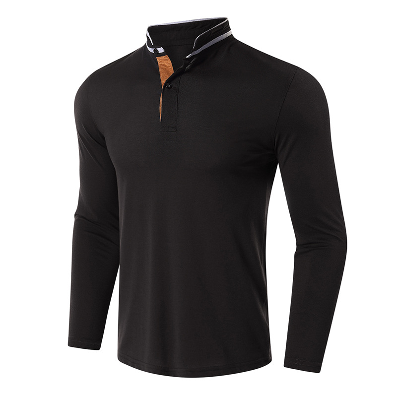 Hochwertiges Poloshirt für Herren, großes Langarm-Golf-T-Shirt mit Paul-Revers für Herren_voghion.com