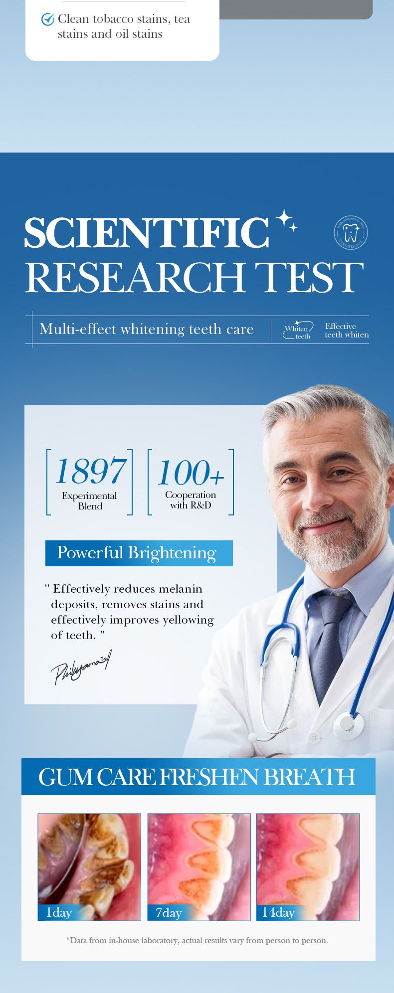 SADOER 100g Professional Stain Removal Toothpaste - Advanced Cleaning Formula For Whiter Teeth, Universal Use, 3-Year Shelf Life_voghion.com