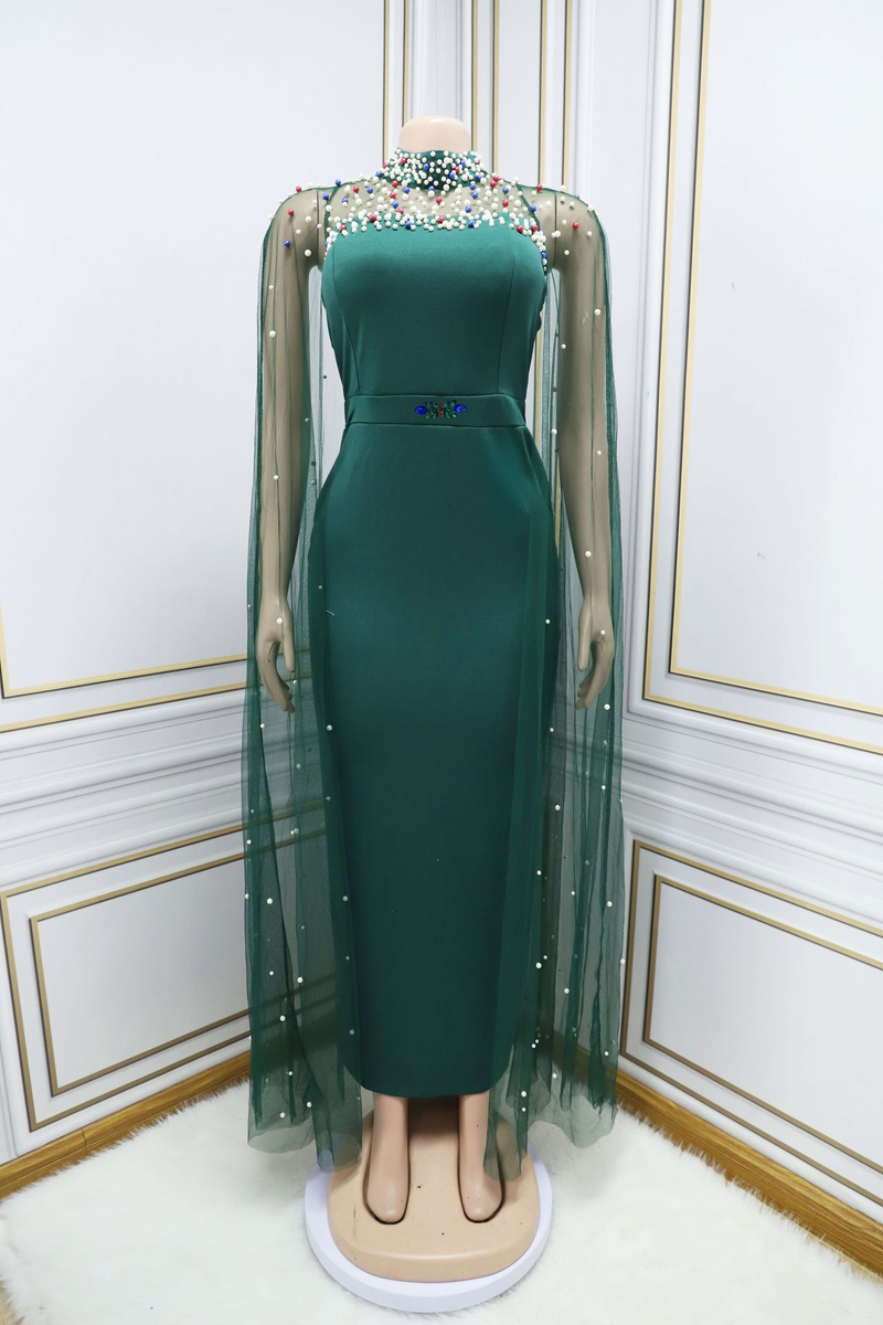 Kvinners mote beaded mesh kjole skjørt_voghion.com