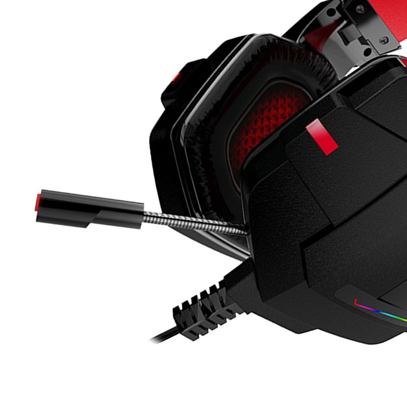 Lenovo HU85 Wired Earpiece Noise Reduction Cool Lighting Effect ABS Over Ear HiFi Surround Headphone for PC_voghion.com