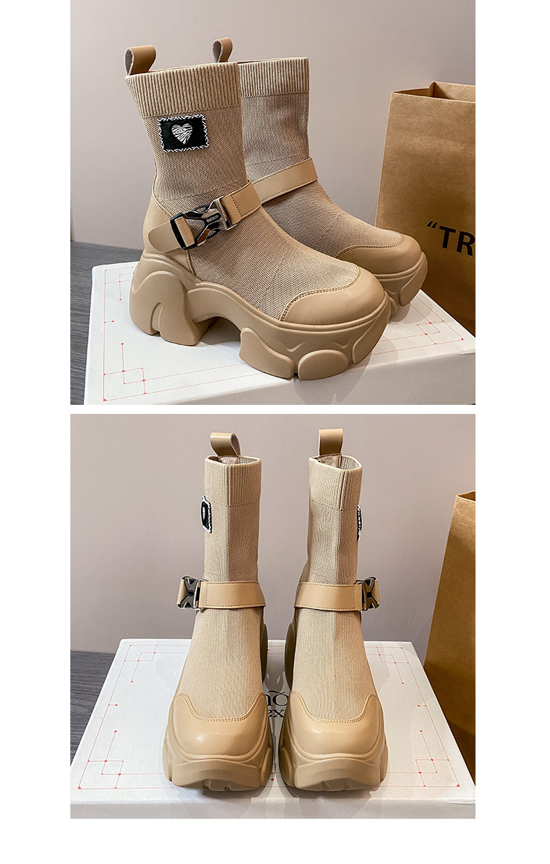 Elastische Socken mit innerer Erhöhung, Martin-Stiefel, 2023, neue Mode, gut mit mittelhohen Stiefeln, Plateau-Stiefeletten mit hohem Absatz, Plateau-Stiefeletten_voghion.com