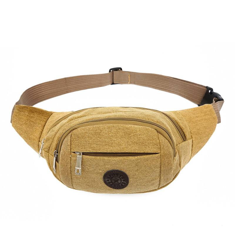 Marsupio da uomo Borsa a tracolla per cellulare in tela all'ingrosso Borsa per cellulare Borsa sportiva a tracolla Portafoglio mobile da viaggio (etichetta rotonda)_voghion.com