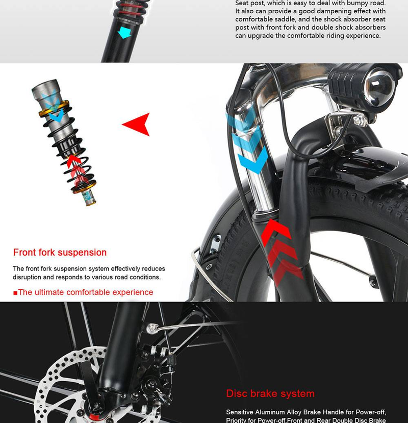 SAMEBIKE 20LVXD30-II Elcykel 20" hopfällbar elmopedcykel 350W Motor 48V 10Ah batteri_voghion.com