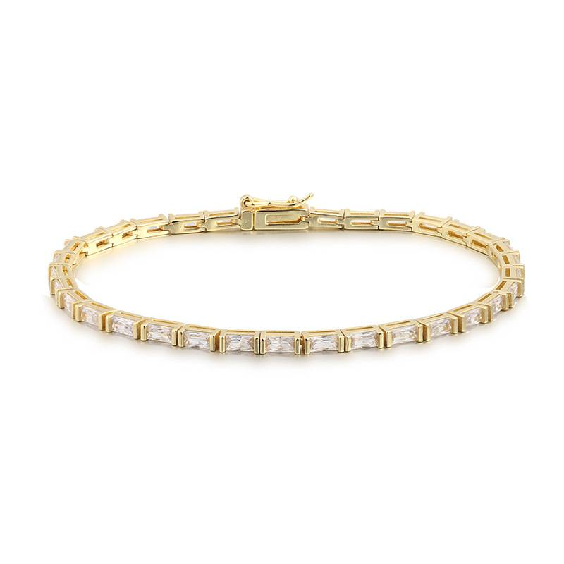 Round Crystal Buckle For Girls Elements Green Row Tennis Full Dia Bracelet_voghion.com