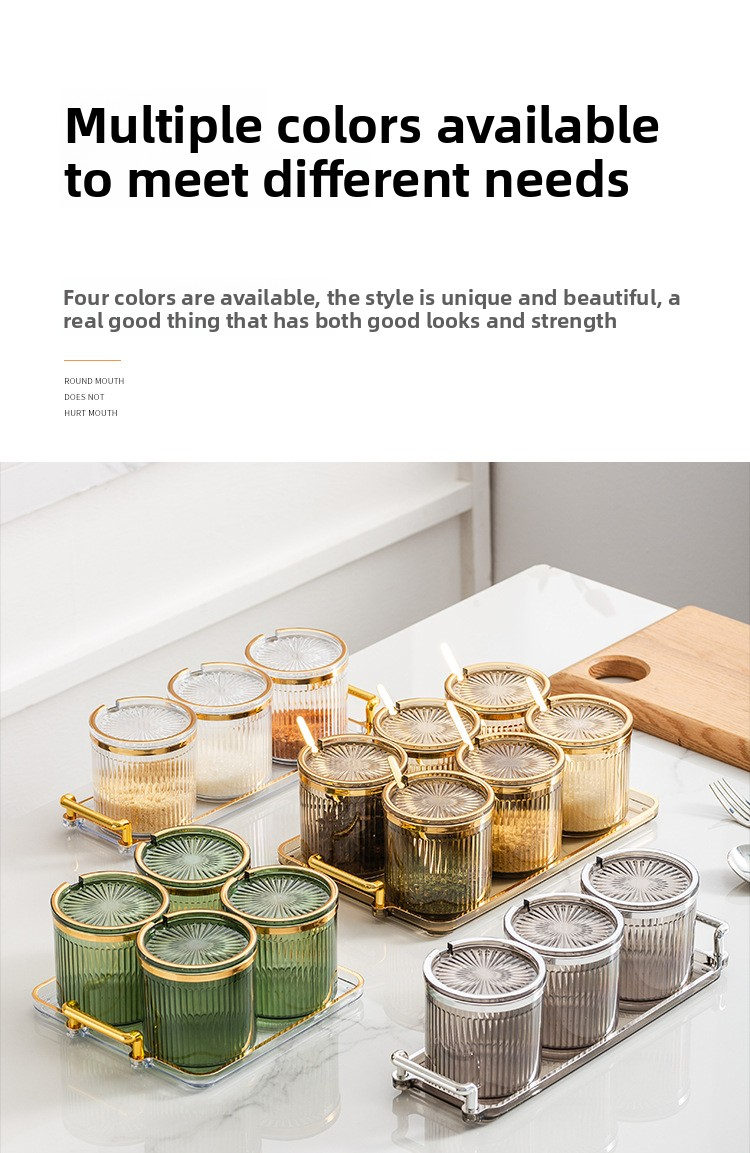 5-in-1-Gewürz-Organizer-Set – stapelbare Gewürzbehälter für die Küche mit Löffel (luftdichte Deckel, transparentes Design, platzsparend)_voghion.com